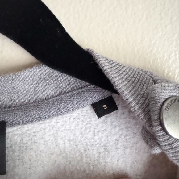 The Kooples Sport Grey + Grey Camo Skull Sweatshirt Small Raised Textured - Picture 4 of 10